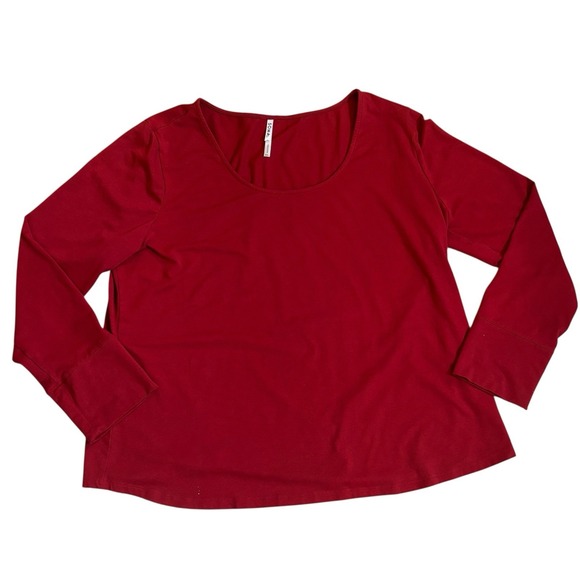 SOMA  Red Scoop Neck Shirt Long Sleeve  Pajama Shirt Women's 2XL‎ XXL  Fall - Picture 1 of 6